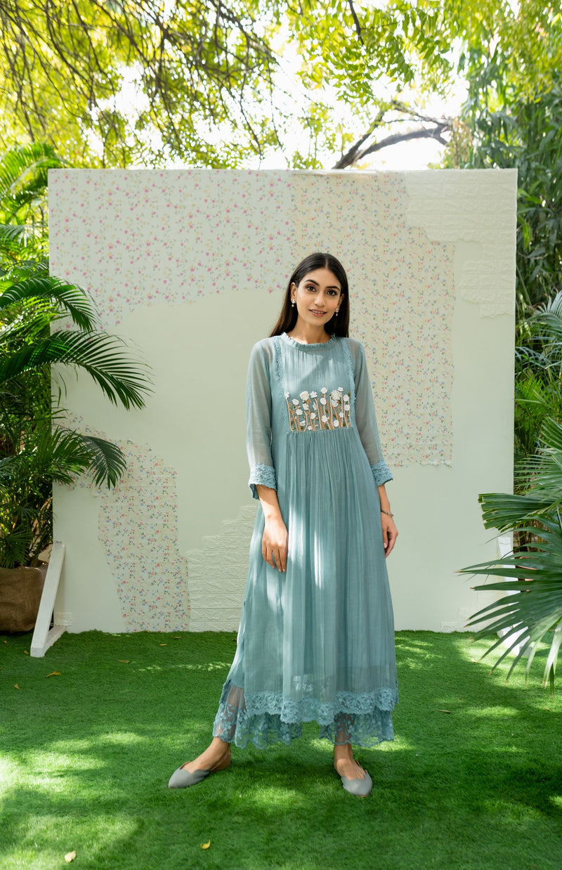 UNDER THE neem- powder blue(Set of 2) Naaz By Noor 