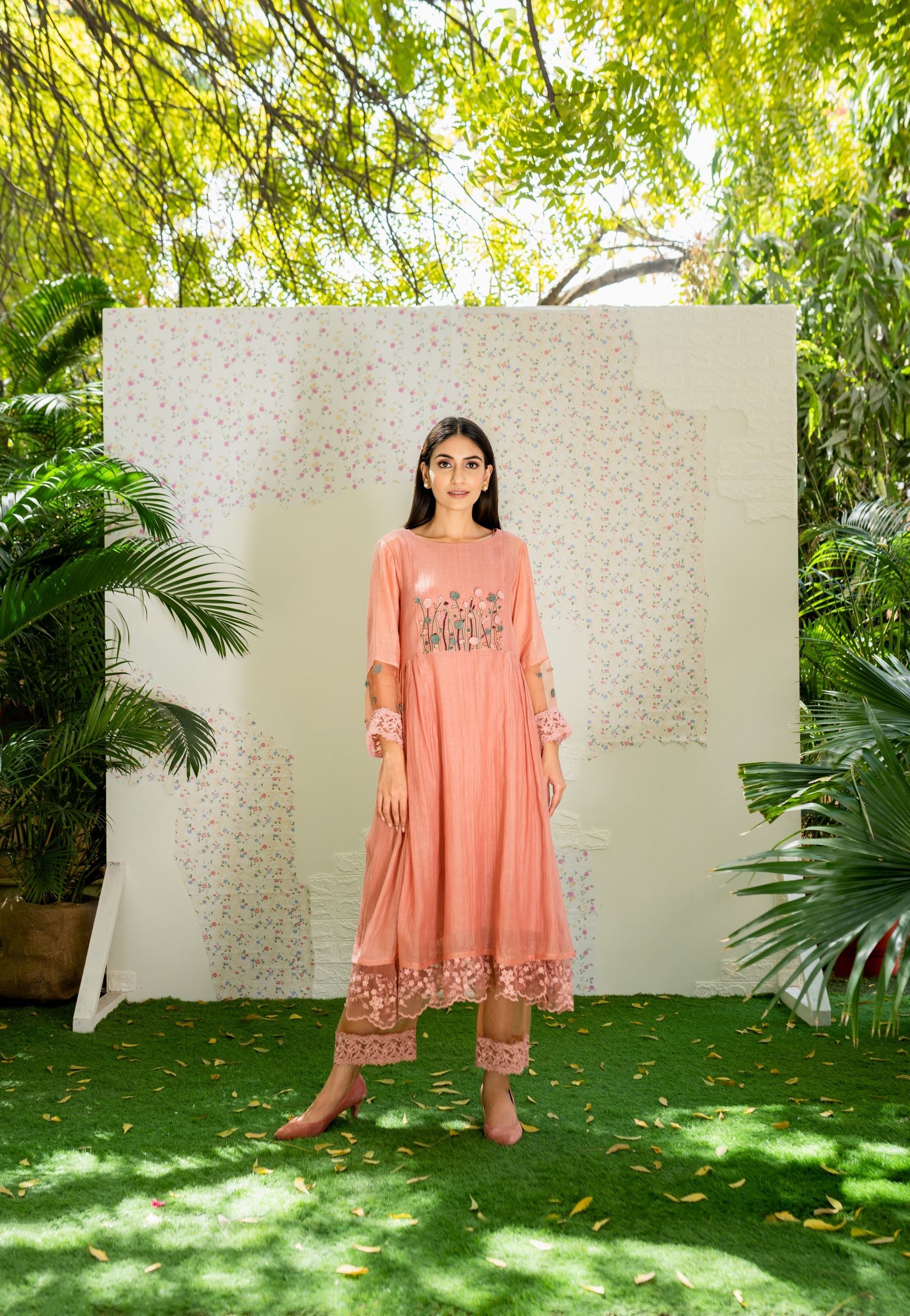 UNDER THE NEEM- powder pink( set of 2) Naaz By Noor 