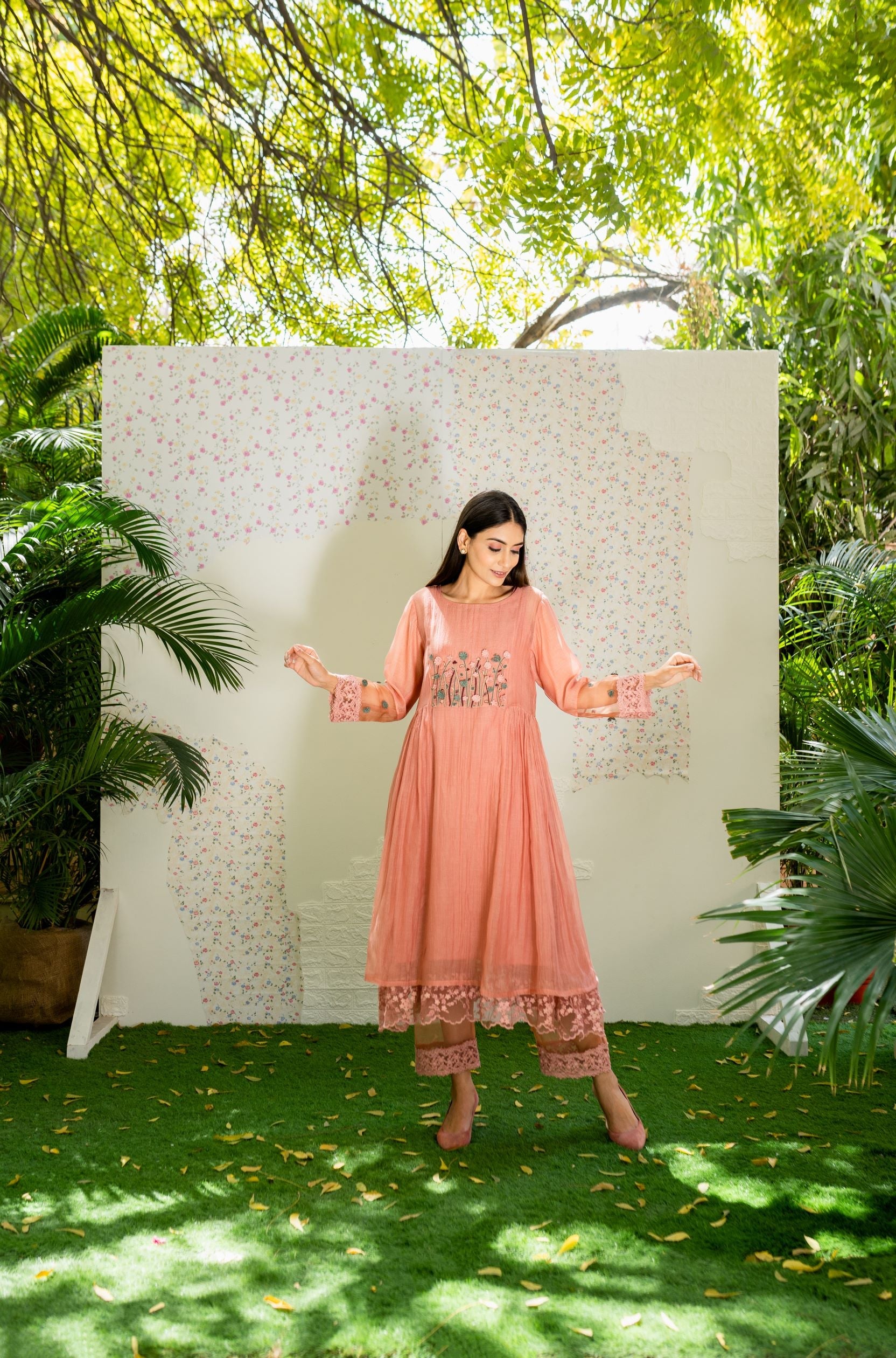 UNDER THE NEEM- powder pink( set of 2) Naaz By Noor 