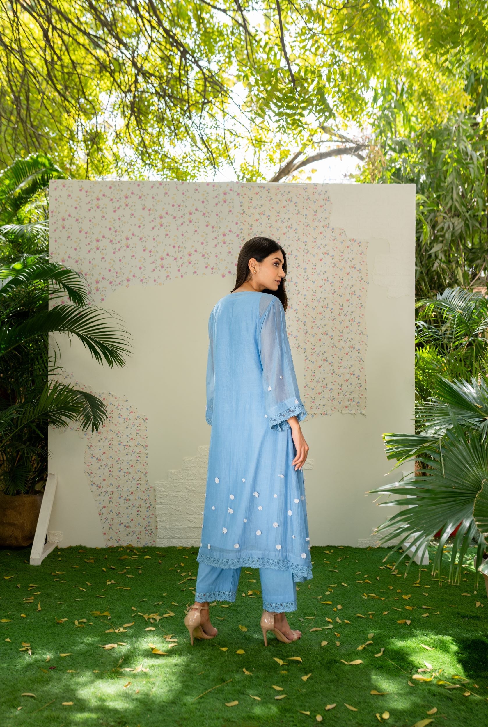UNDER THE NEEM- slate blue( set of 2) Naaz By Noor 