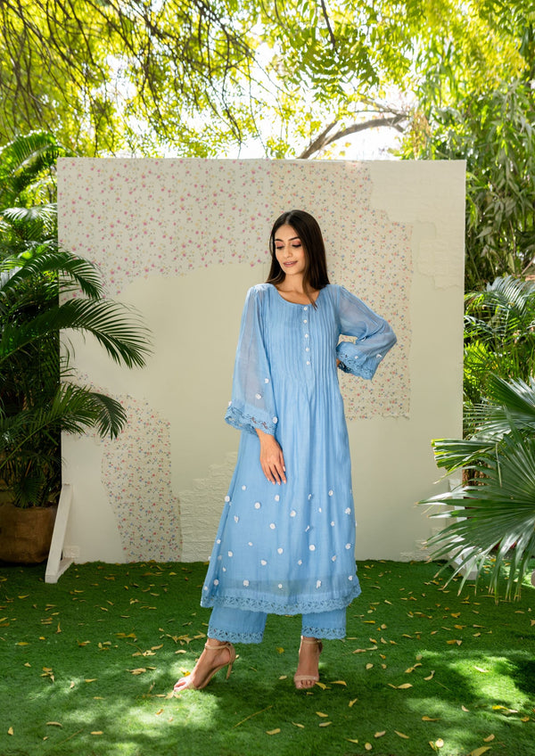 UNDER THE NEEM- slate blue( set of 2) Naaz By Noor 