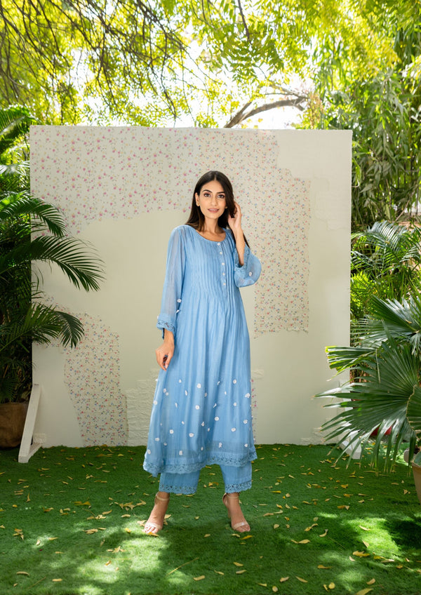 UNDER THE NEEM- slate blue( set of 2) Naaz By Noor 