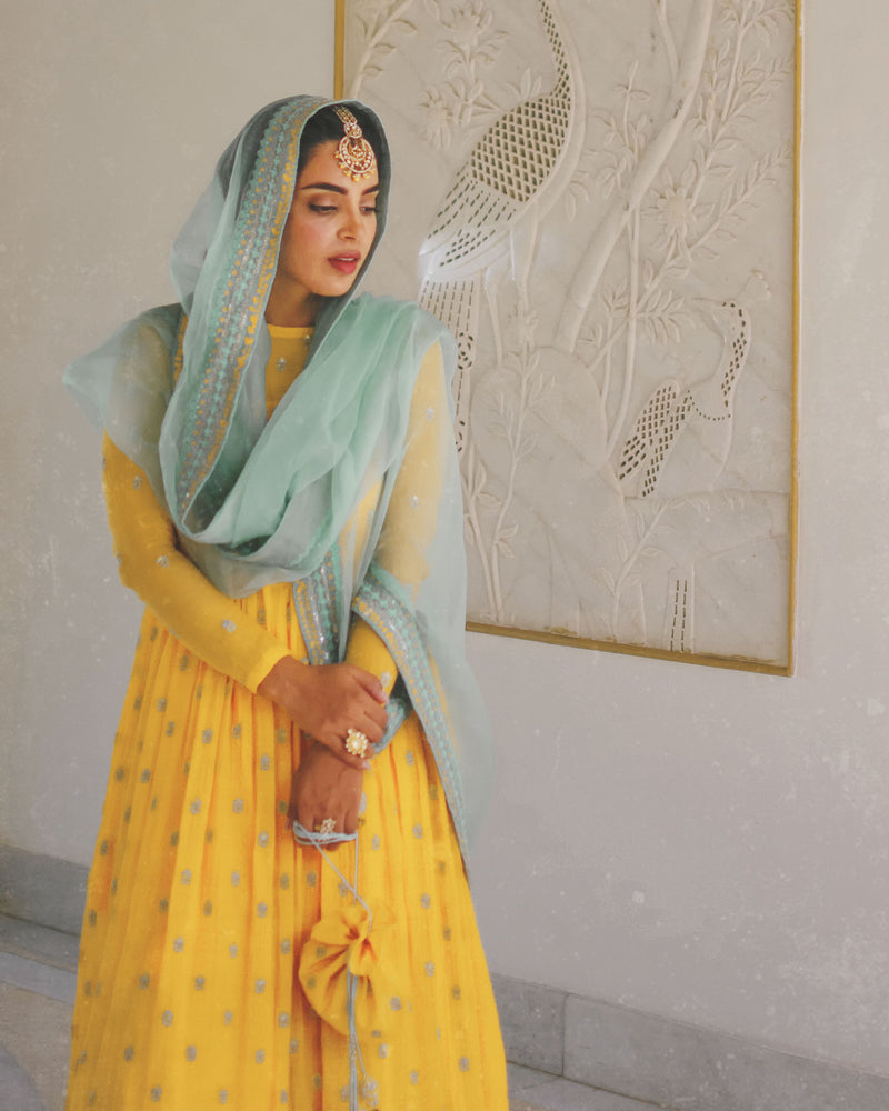 Yellow Kurta With Sharara And Dupatta - Naaz By Noor