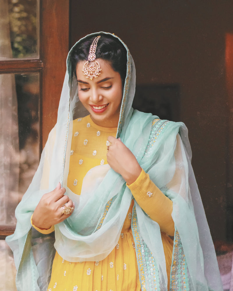 Yellow Kurta With Sharara And Dupatta - Naaz By Noor